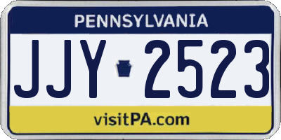 PA license plate JJY2523