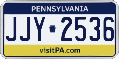 PA license plate JJY2536
