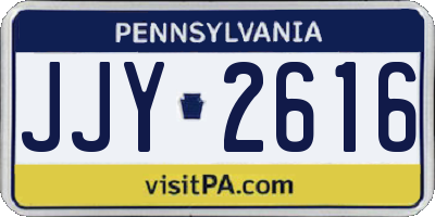 PA license plate JJY2616