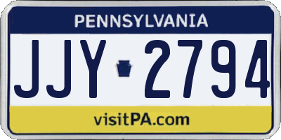 PA license plate JJY2794