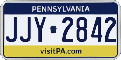 PA license plate JJY2842