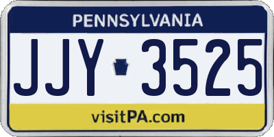 PA license plate JJY3525