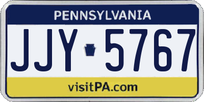 PA license plate JJY5767