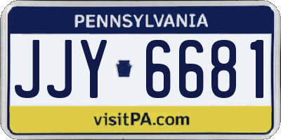 PA license plate JJY6681