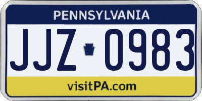 PA license plate JJZ0983
