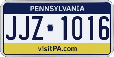 PA license plate JJZ1016