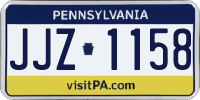 PA license plate JJZ1158