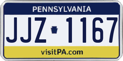 PA license plate JJZ1167