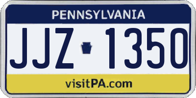 PA license plate JJZ1350