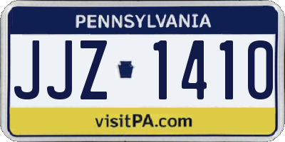 PA license plate JJZ1410