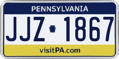 PA license plate JJZ1867
