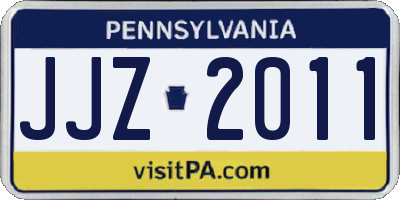 PA license plate JJZ2011