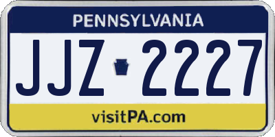 PA license plate JJZ2227