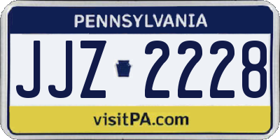 PA license plate JJZ2228