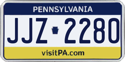 PA license plate JJZ2280