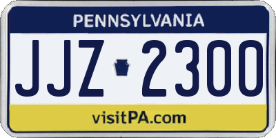 PA license plate JJZ2300