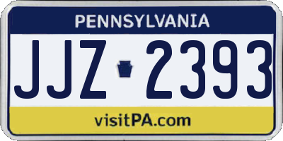 PA license plate JJZ2393