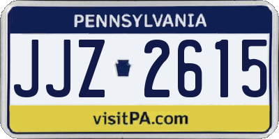 PA license plate JJZ2615