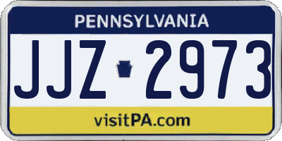 PA license plate JJZ2973