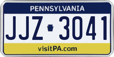 PA license plate JJZ3041