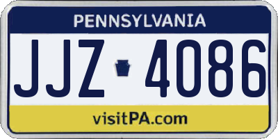 PA license plate JJZ4086