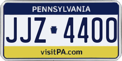 PA license plate JJZ4400