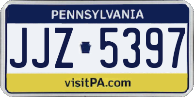 PA license plate JJZ5397