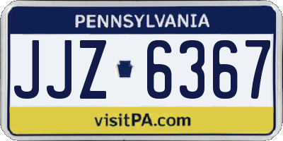 PA license plate JJZ6367