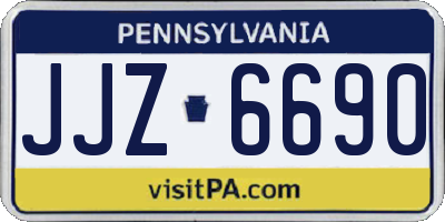 PA license plate JJZ6690