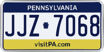 PA license plate JJZ7068