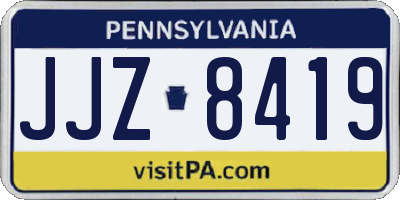 PA license plate JJZ8419