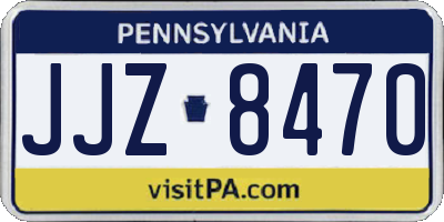 PA license plate JJZ8470
