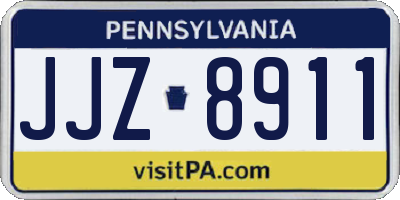 PA license plate JJZ8911
