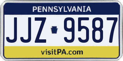 PA license plate JJZ9587
