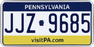 PA license plate JJZ9685