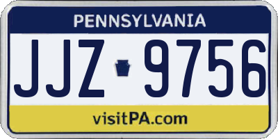 PA license plate JJZ9756