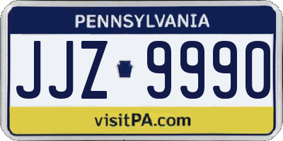PA license plate JJZ9990