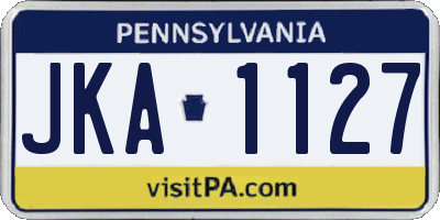 PA license plate JKA1127
