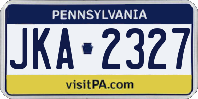 PA license plate JKA2327