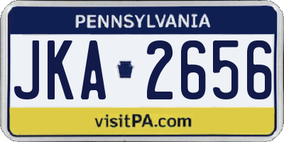 PA license plate JKA2656