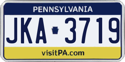 PA license plate JKA3719