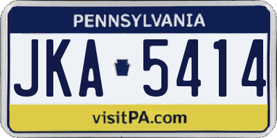 PA license plate JKA5414