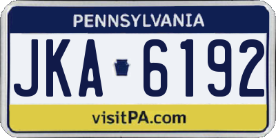 PA license plate JKA6192