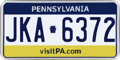 PA license plate JKA6372