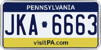 PA license plate JKA6663