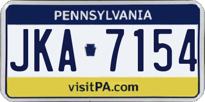 PA license plate JKA7154