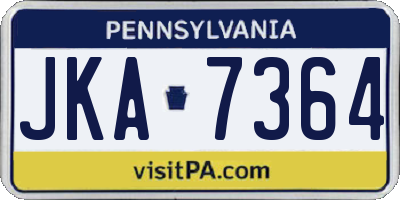 PA license plate JKA7364