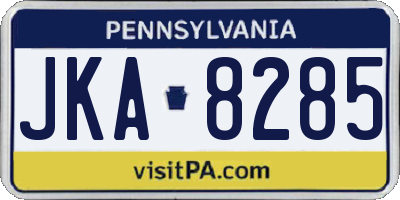 PA license plate JKA8285
