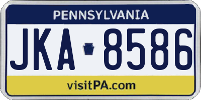 PA license plate JKA8586