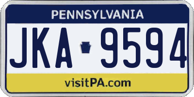 PA license plate JKA9594